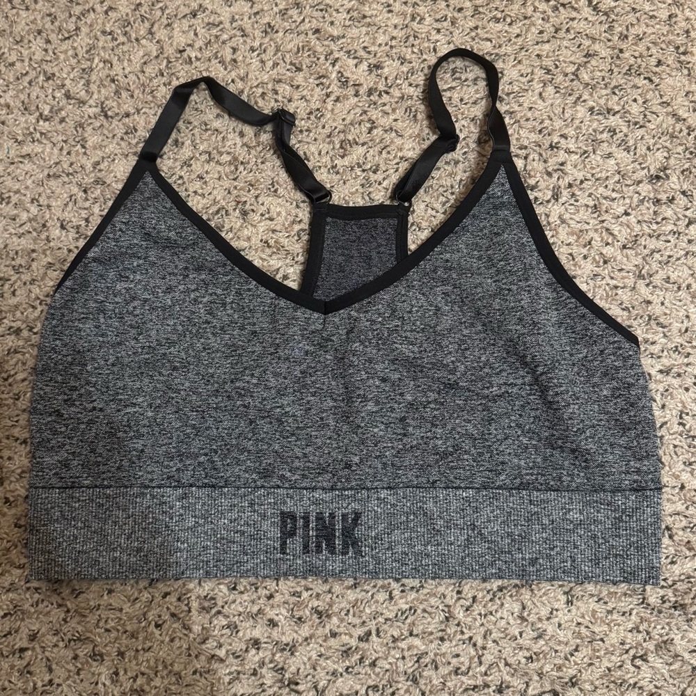 PINK Victoria's Secret Women's Gray Sports Bra